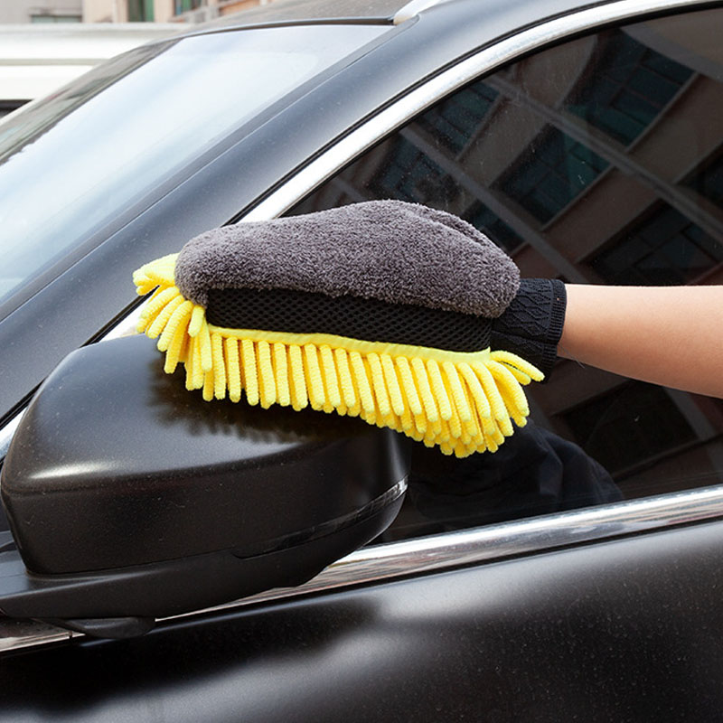 Car Detailing Wash Mitt Microfiber Wool - Водонепроницаемые перчатки из микрофибры и шенилла