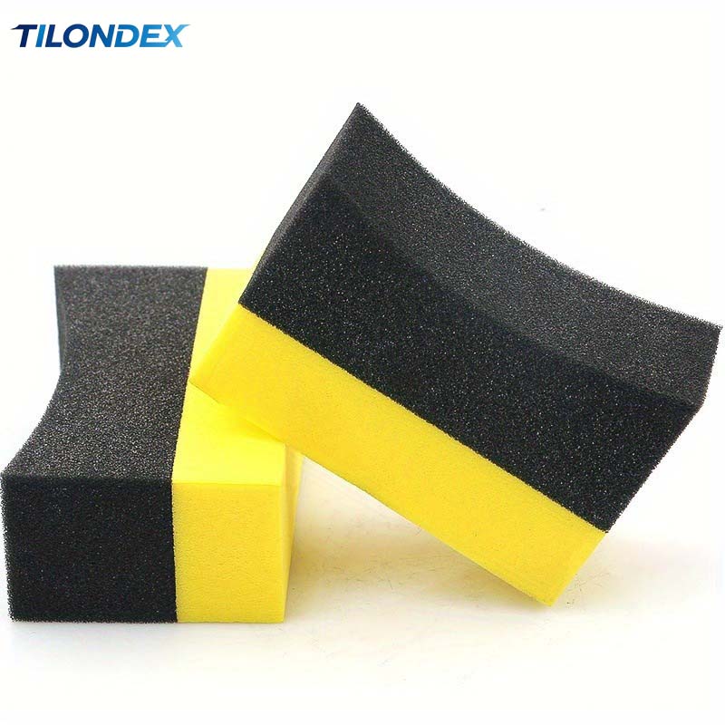 Tire Shine Applicator Curved Sponge Brush - Набор из 1/2/6 изогнутых двухцветных поролоновых