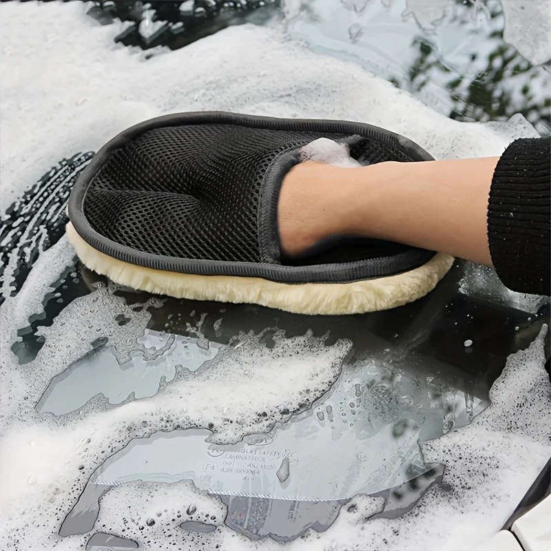 Car Detailing Wash Mitt Microfiber Wool - Микрофибровая шерстяная перчатка для мытья автомобиля,