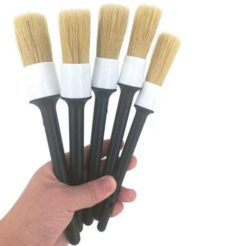 Car Detailing Brush Set Boar Hair Interior - Набор из 3 щеток для детейлинга