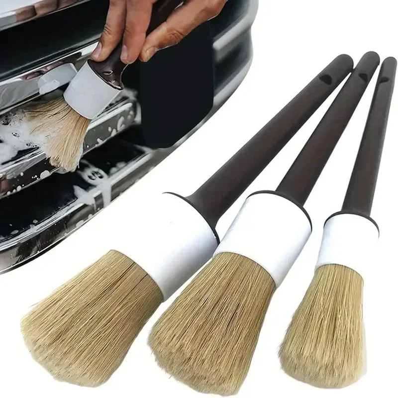 Набор из 3 щеток для детейлинг – обзор и цена Car Detailing Brush Set Boar Hair Interior