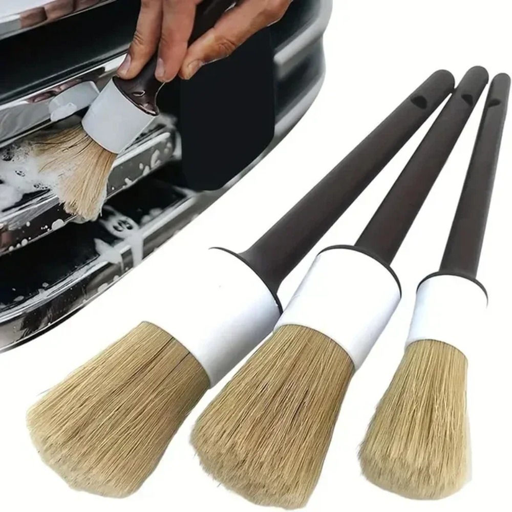 Набор из 3-х щеток для чистки  – обзор и цена Car Detailing Brush Set Boar Hair Interior