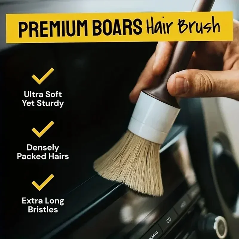 Набор из 3 щеток для чистки ав – обзор и цена Car Detailing Brush Set Boar Hair Interior