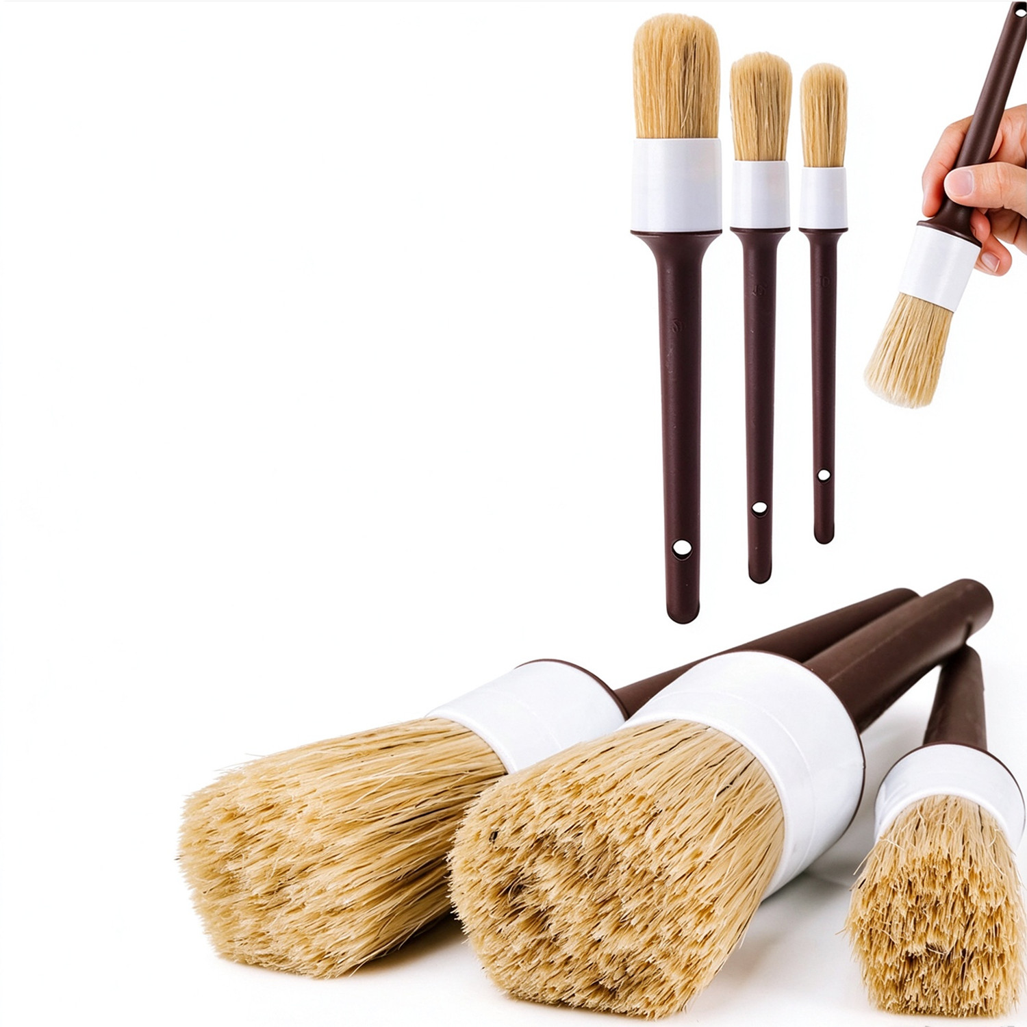 Набор щеток для детейлинга авт – обзор и цена Car Detailing Brush Set Boar Hair Interior